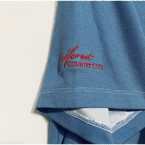 Nike Golf Mens Large Blue Athletic Polo Polyester Gulforest Country Club - Picture 2 of 5